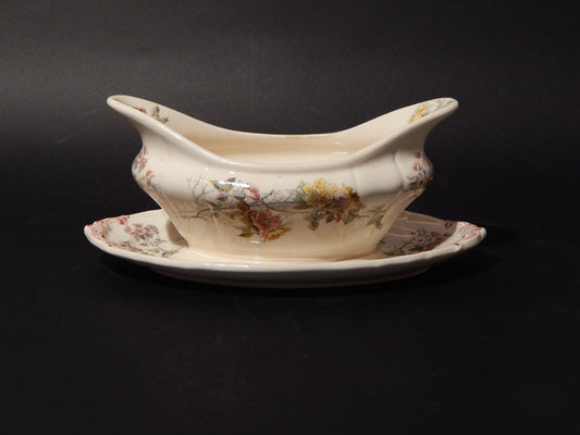 ANTICA RARA SALSIERA CERAMICA VILLEROY&BOCH METTLACH DI FINE 1800