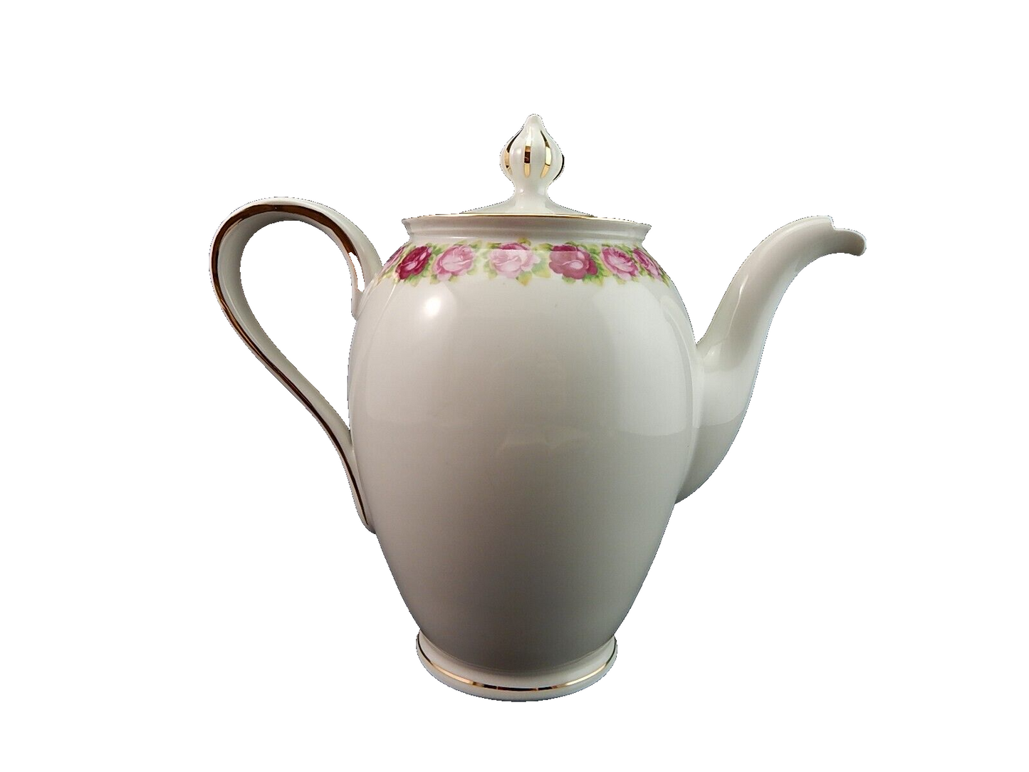 VINTAGE TEIERA CAFFETTIERA PREZIOSA PORCELLANA ESCHENBACH BAVARIA CON ROSELLINE