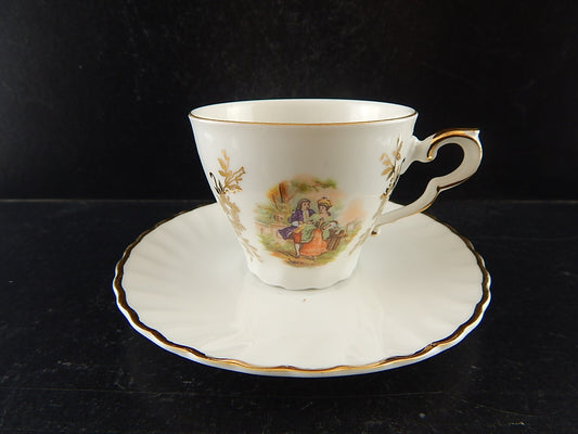 ANTICA TAZZINA CAFFE' PORCELLANA RHEINPFALZ BAVARIA SCENA GALANTE A238