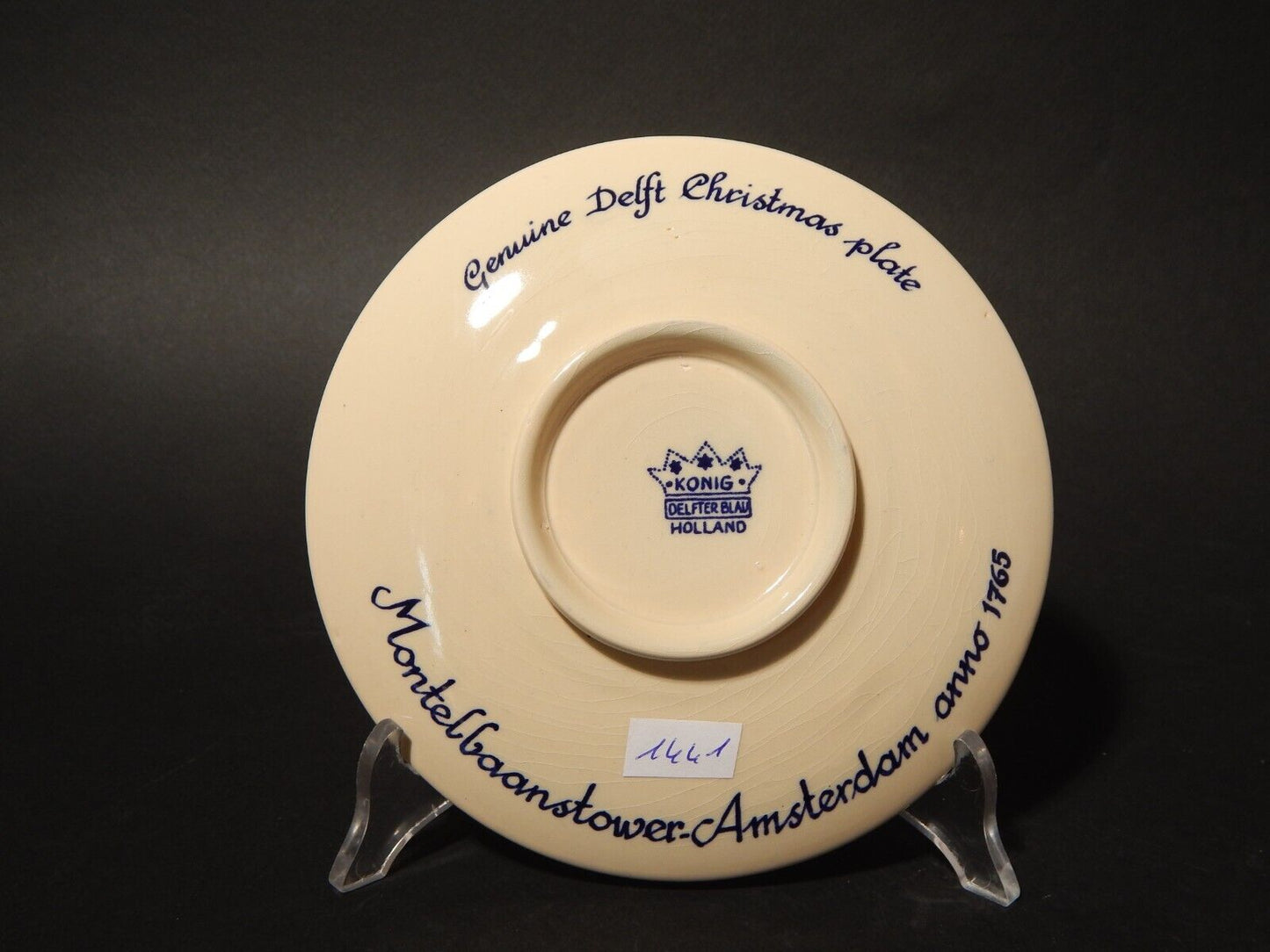 RARO COLLEZIONE PIATTO CERAMICA DELFT NATALE 1976 CHRISTMAS PLATE AMSTERDAM