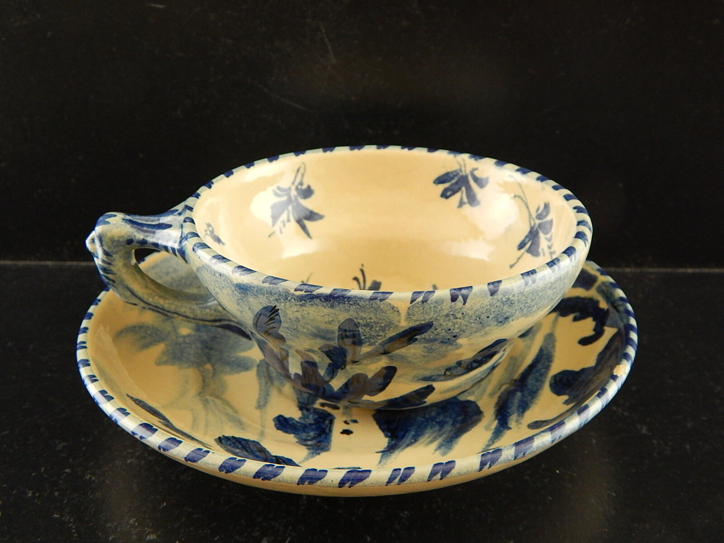 ANTICA TAZZA DA TE' CERAMICA ALBISOLA HANDMADE MADE ITALY DIPINTA A MANO #4