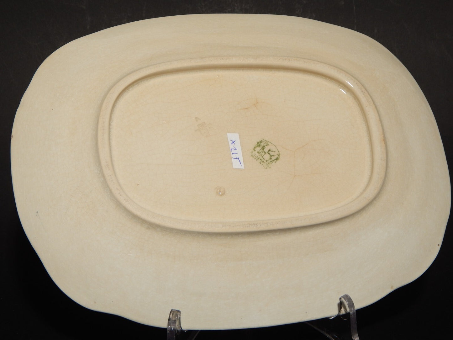 ANTICO RARO VASSOIO CERAMICA LOMBARDA ELEFANTINO PRIMO 900