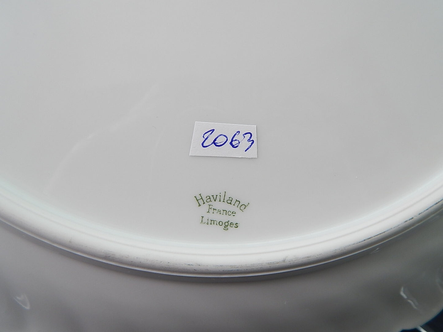 VINTAGE ELEGANTE VASSOIO ROTONDO PORCELLANA BIANCA FIORELLINI LIMOGES HAVILAND