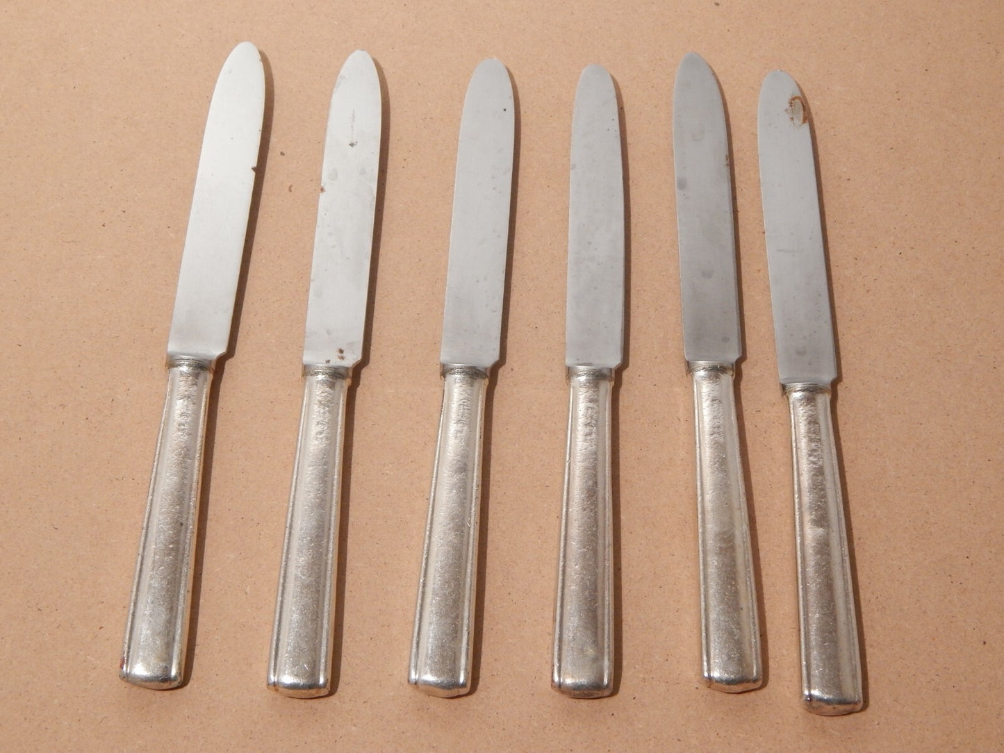 ANNI 50 ARTHUR KRUPP MILANO SET 6 COLTELLI ALPACCA ARGENTATE DESIGN GIO' PONTI #