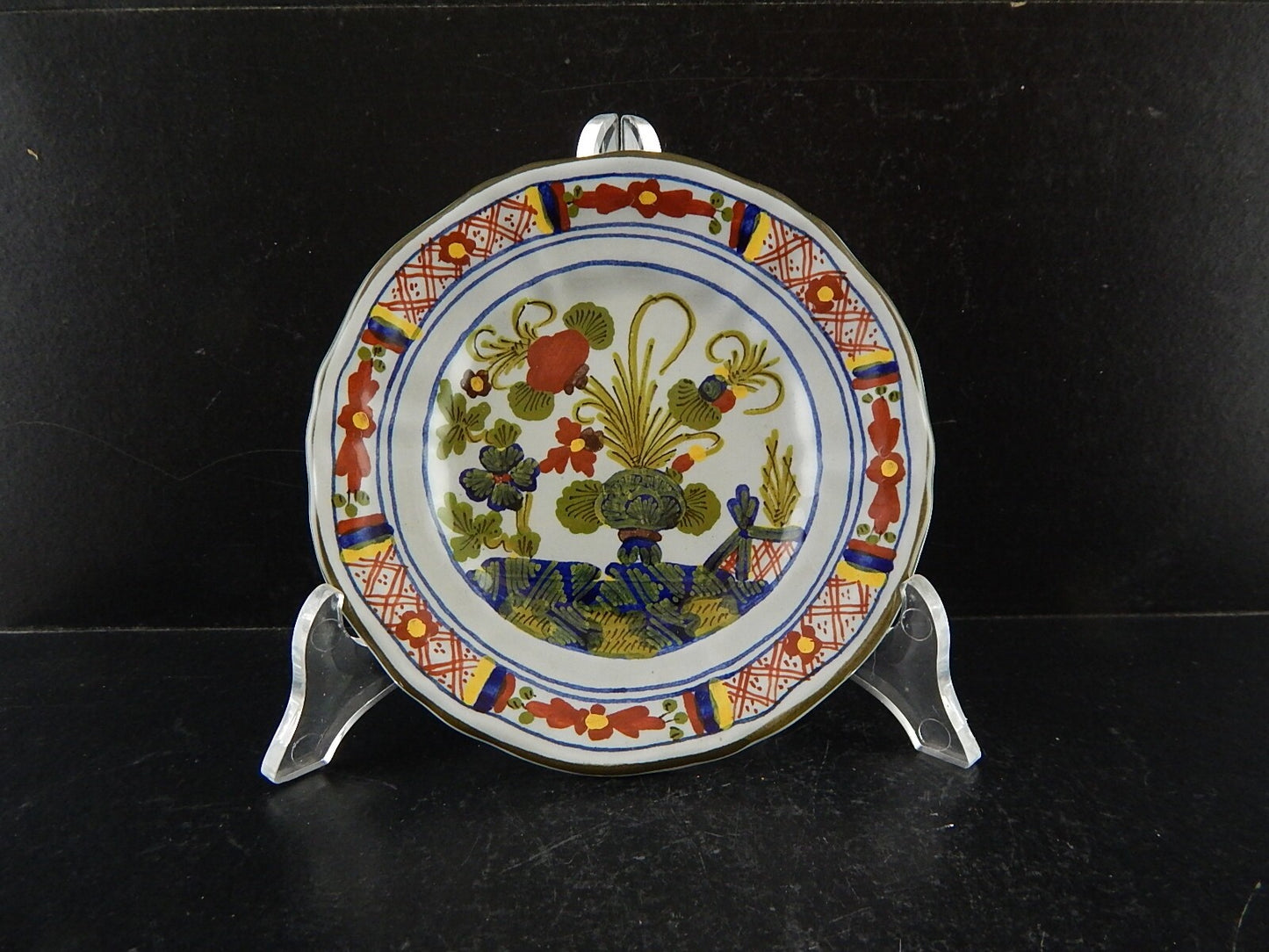 VINTAGE TAZZA CAFFE' AL GAROFANO CERAMICA MAIOLICA VECCHIA FAENZA HANDMADE ITALY