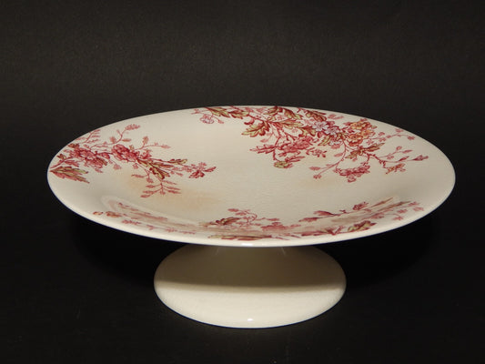 ANTICA ALZATA CENTROTAVOLA BOOTHS WASHINGTON SEMI PORCELLANA INGLESE FIORI ROSA