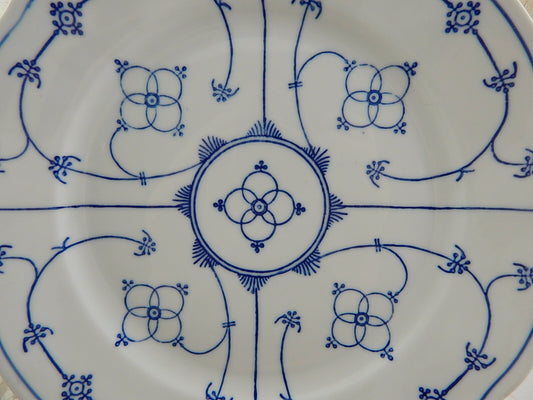 ANTICO RARO PIATTO PIANO PORCELLANA BLUE FLUTED WINTERLING BAVARIA DIFETTO #