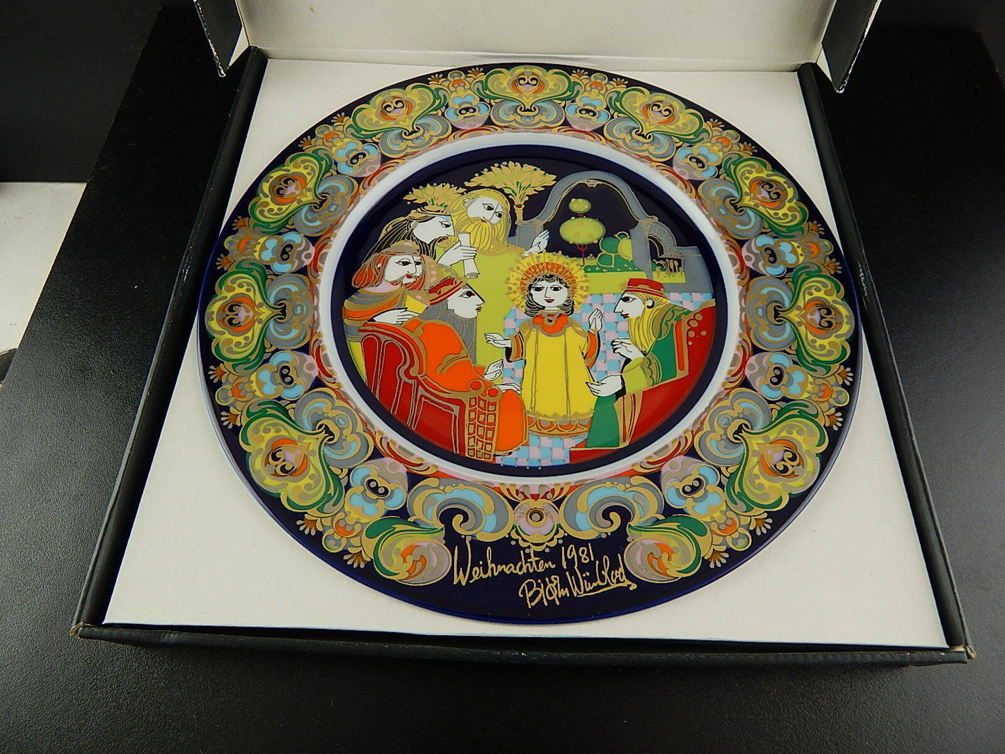 ROSENTHAL COLLEZIONE PORCELLANA E VETRO PIATTO DI NATALE 1981 BJORN WIINBLAD