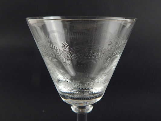 ANTICO CALICE CRISTALLO VAL D'ELSA INCISO PUNTA DIAMANTE LIBERTY