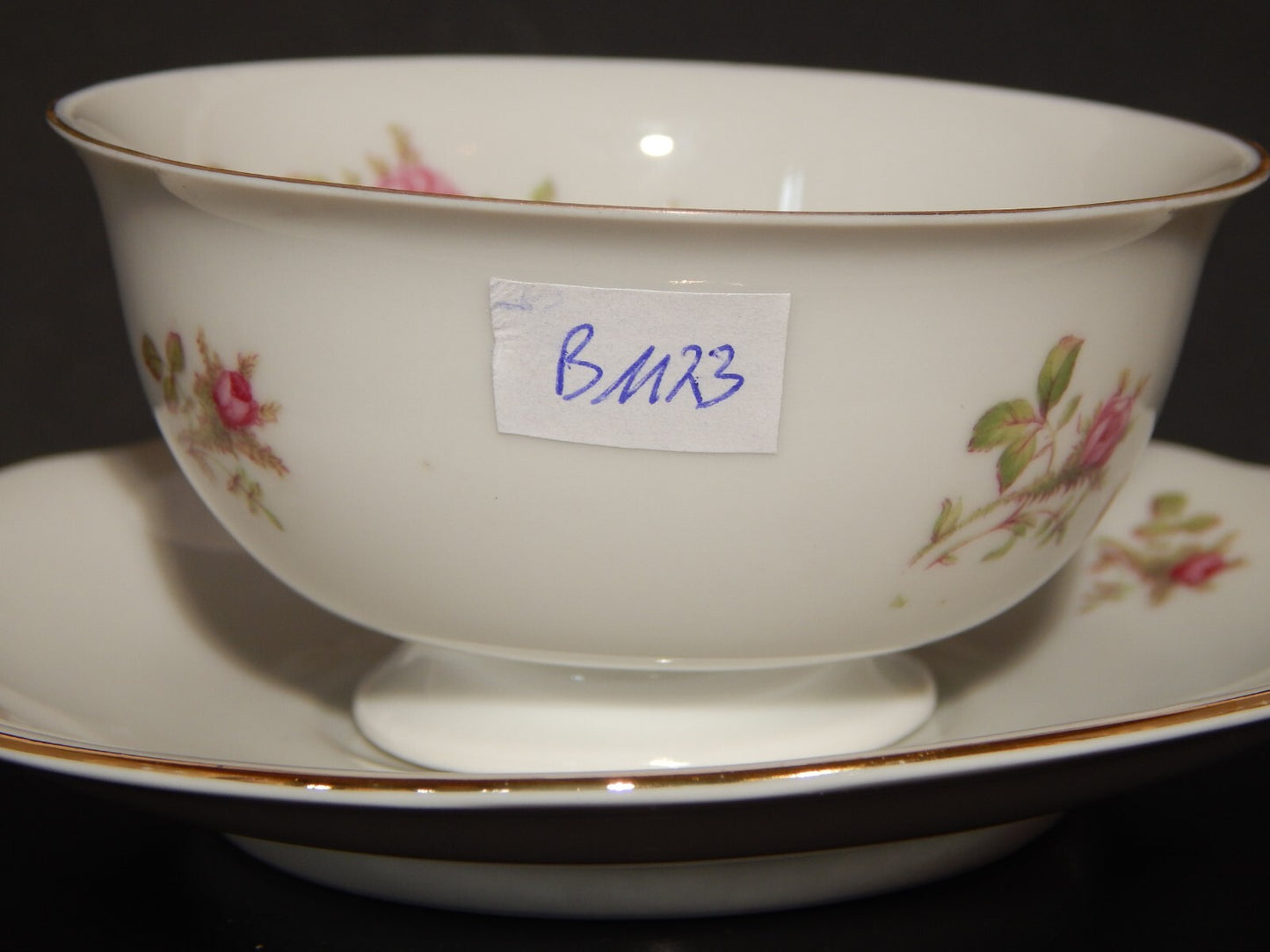 ANTICO TAZZA DA TÈ PORCELLANA BAVARIA OSCAR SCHALLER RHEINPFALZ ROSA CANINA