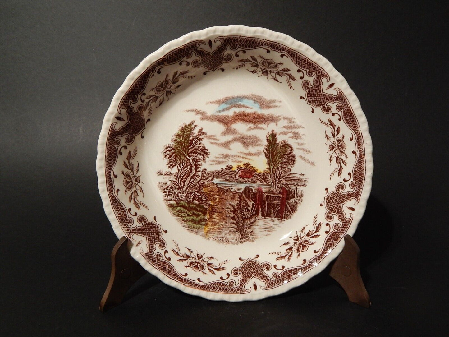 VINTAGE SET 3 CIOTOLE CERAMICA W. H. GRINDLEY STAMPA MANO SCENES AFTER CONSTABLE