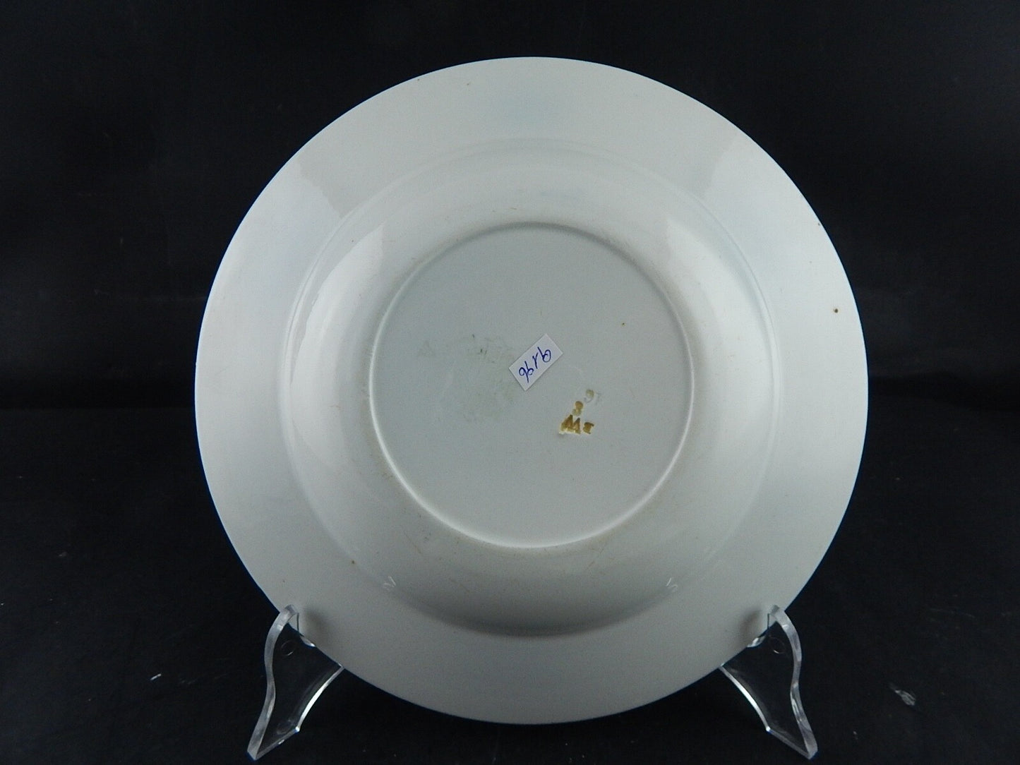 ANTICO ART DECO PIATTO FONDO VILLEROY&BOCH PORCELLANA BIANCA FIORI BLU