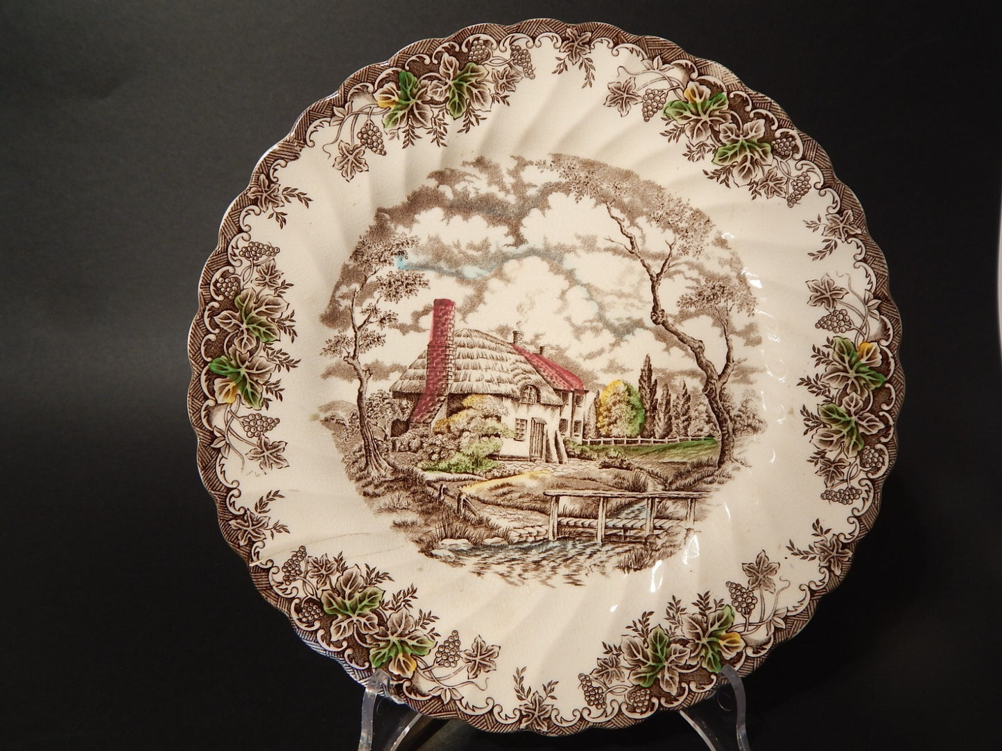 PIATTO PORCELLANA VINTAGE THE BROOK MYOTT STAFFORDSHIRE ENGLAND TENNYSON #