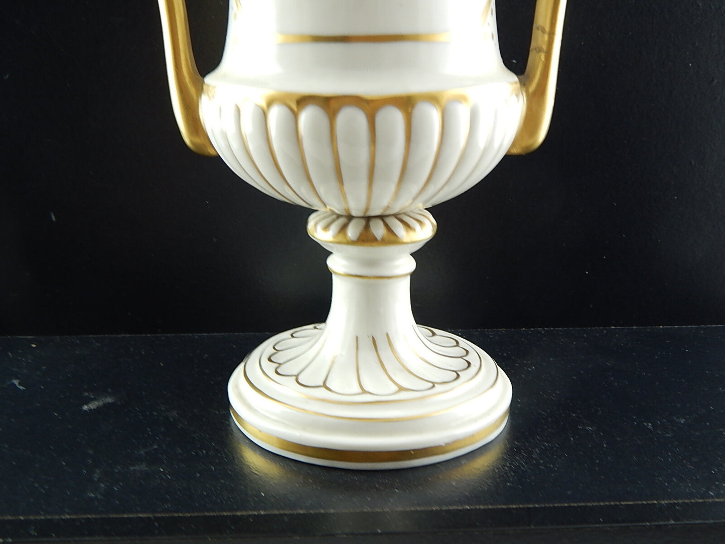 ANTICO PREZIOSO VASO URNA IMPERO PORCELLANA DIPINTO MANO MARCHIO N CORONATA BLU