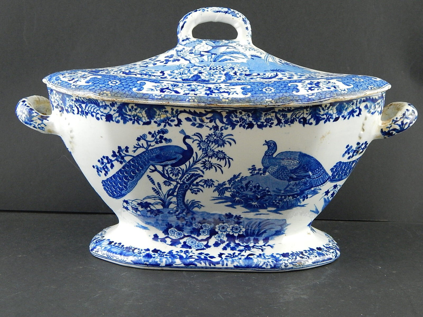 ANTICA INTROVABILE CENTROTAVOLA ZUPPIERA CERAMICA FINE 1700 GEORGIAN PERIOD