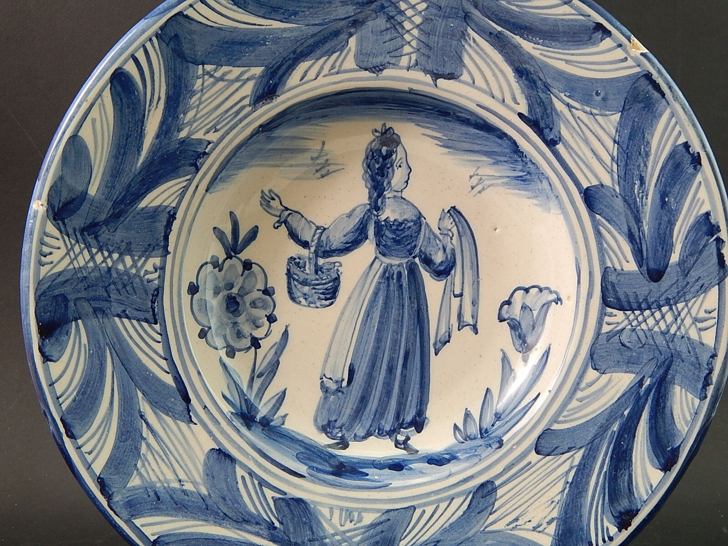 ARTE POVERA PIATTO CERAMICA SPAGNOLA CATALANA GUIVERNAU PRIMA META' 900 #2012