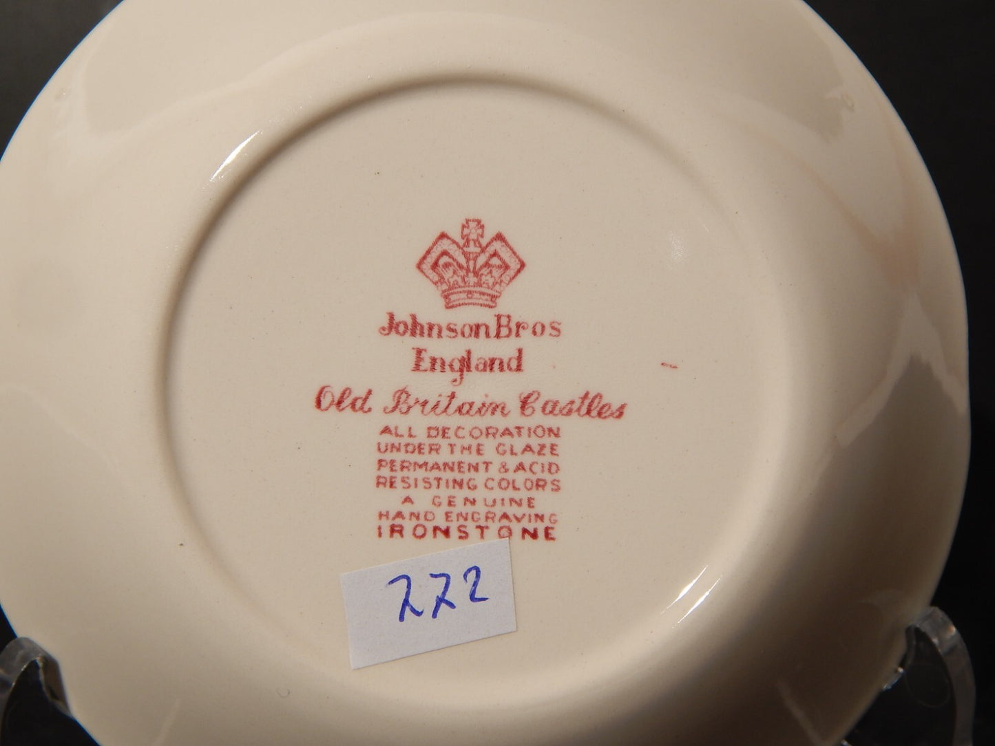 VINTAGE JOHNSON BROS OLD BRITAIN CASTLE CIOTOLA SEMI-PORCELLANA ROSSA #