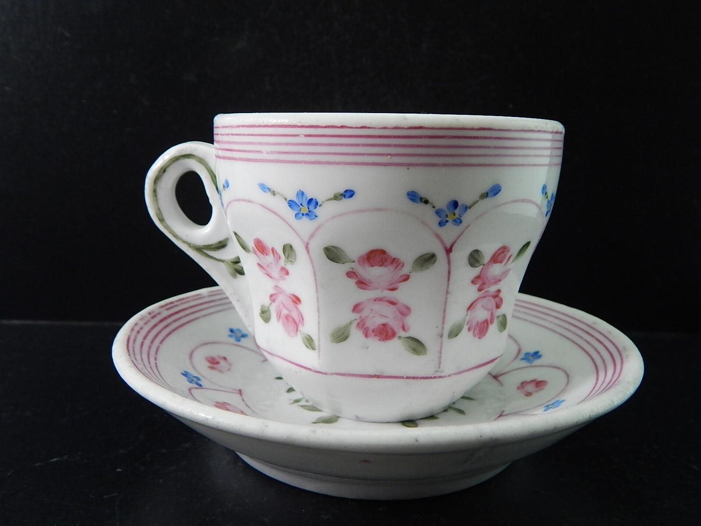 ANTICA TAZZA IMPERO PORCELLANA DOPPIO SPESSORE VECCHIO PARIGI DIPINTA PRIMO '800