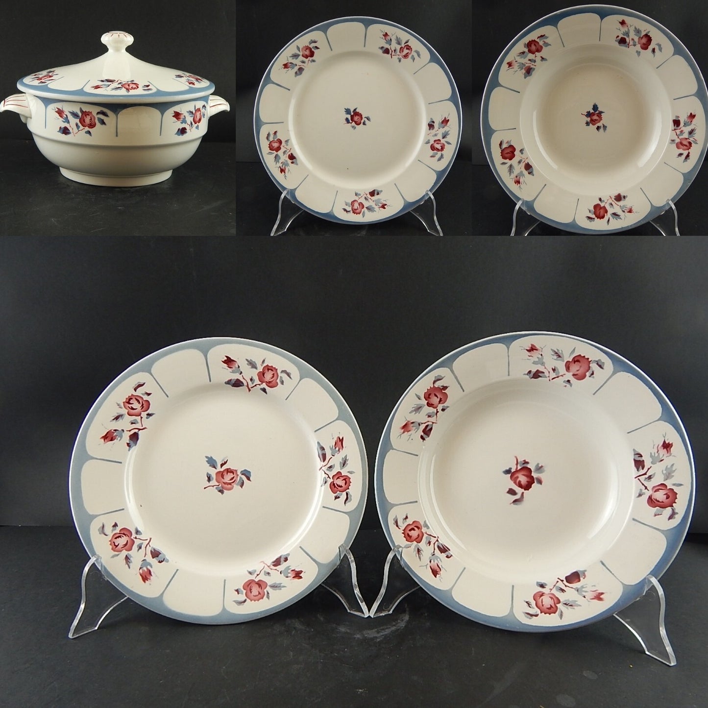 ANTICO ART DECO SERVIZIO TAVOLA PIATTI CERAMICA SARREGUEMINES DIGOIN NINETTE