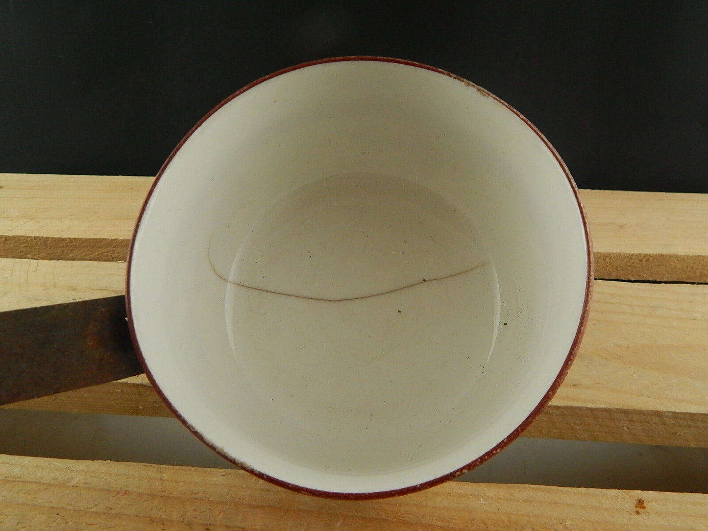 ANTICO INTROVABILE TEGAME PENTOLINO CERAMICA SMALTATA DECORO FLOREALE COLLEZIONE