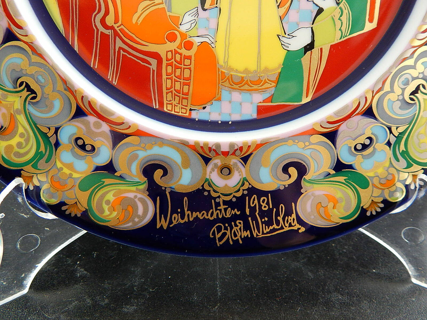 ROSENTHAL COLLEZIONE PORCELLANA E VETRO PIATTO DI NATALE 1981 BJORN WIINBLAD