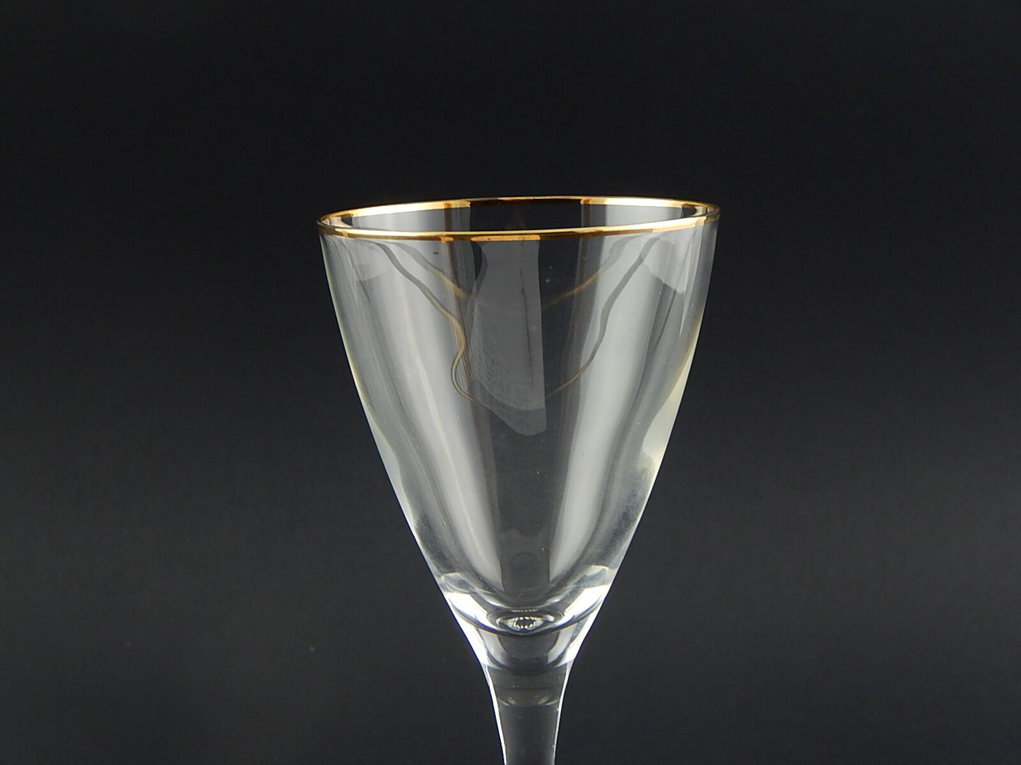 ANTICO ART DECO BICCHIERE CALICE CRISTALLO CON PROFILO ORO ZECCHINO