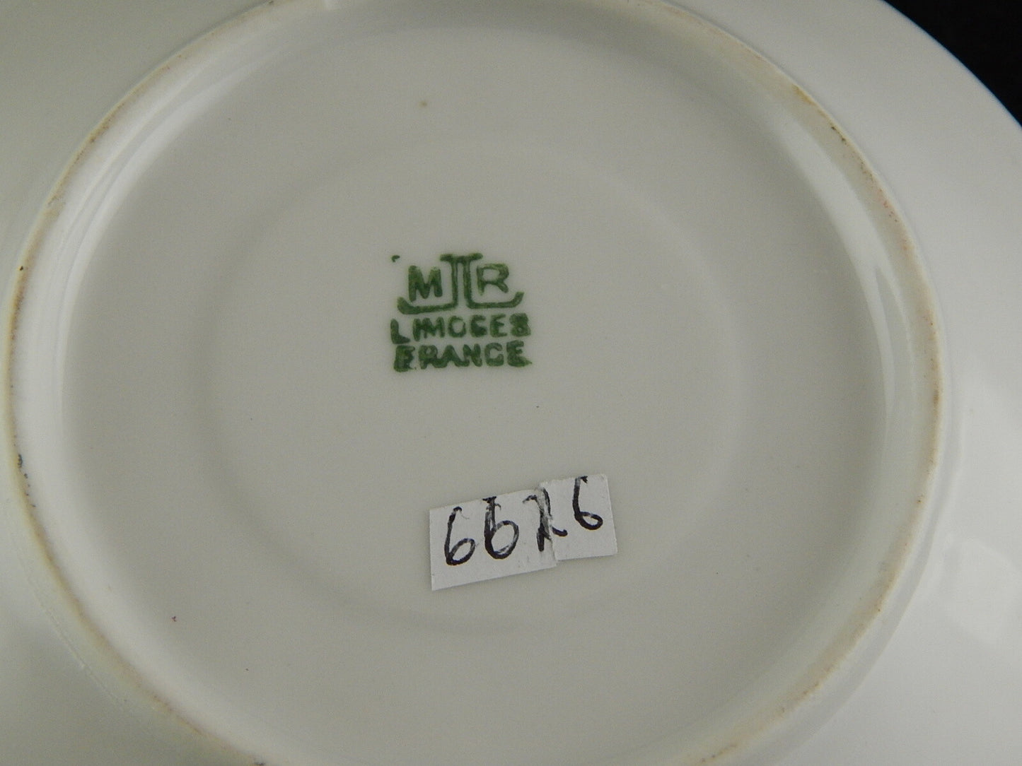 ANTICO SET TAZZA E PIATTO PORCELLANA LIMOGES ART NOUVEAU LIBERTY DIPINTA MANO