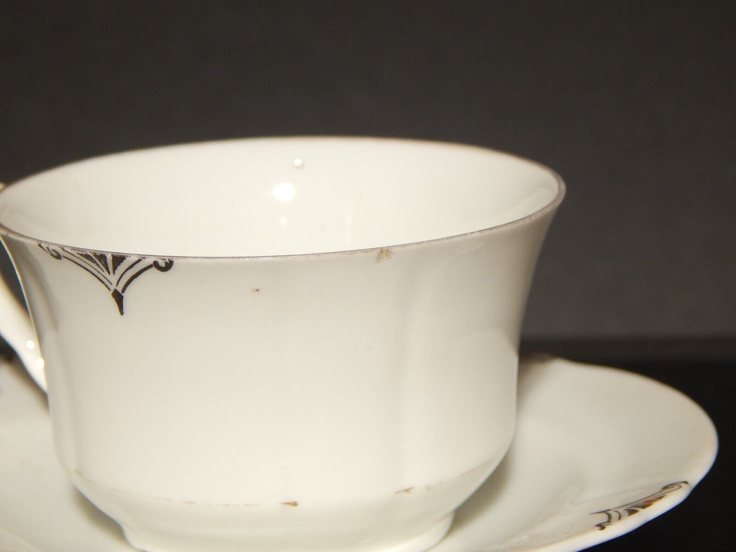 ANTICA TAZZINA CAFFE' PORCELLANA BIANCA E ARGENTO WINTERLING BAVARIA #1287