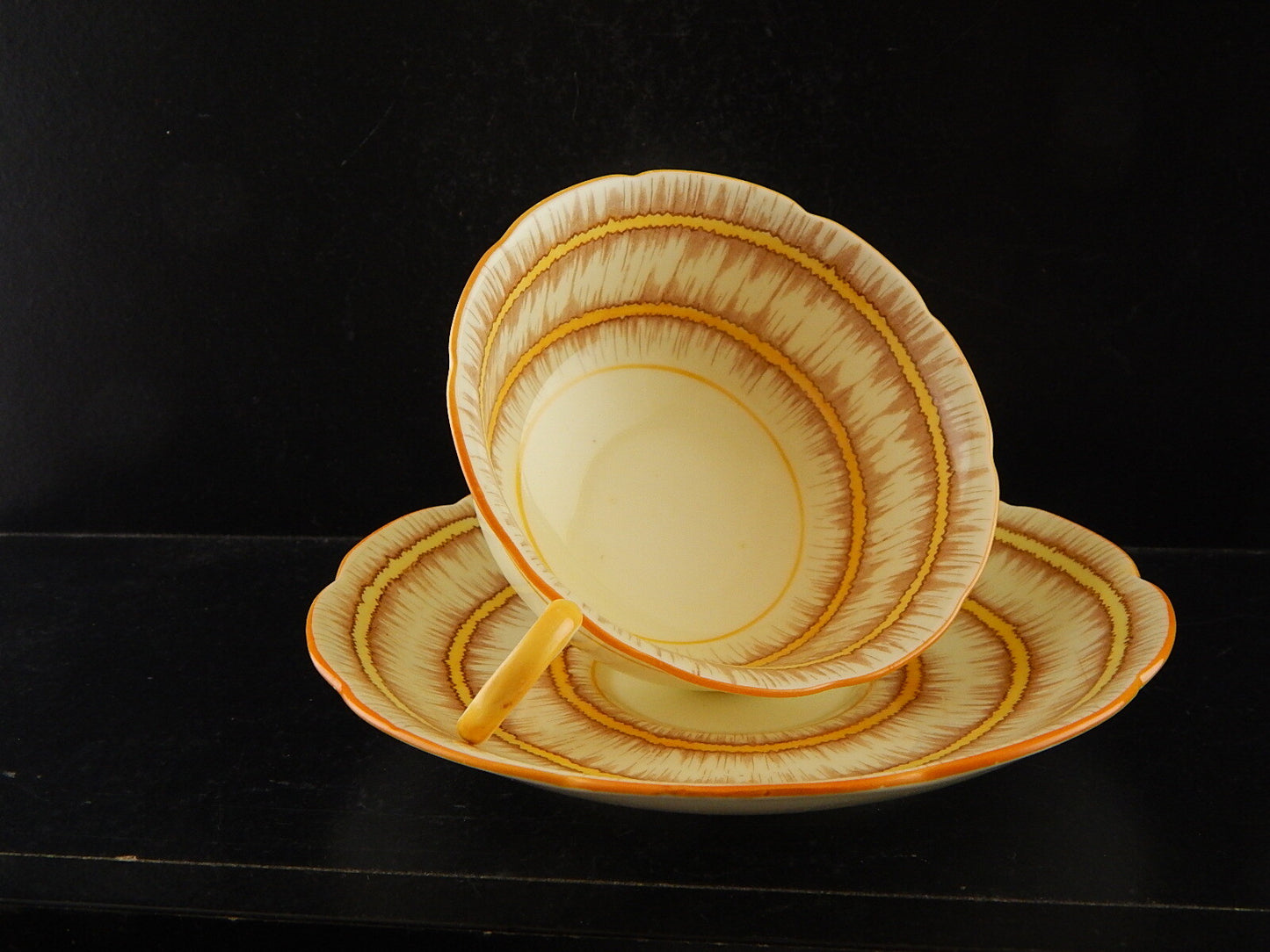 ANTICA ART DECO 1935 RARA TAZZA TÈ PORCELLANA INGLESE A B JONES &SONS GRAFTON