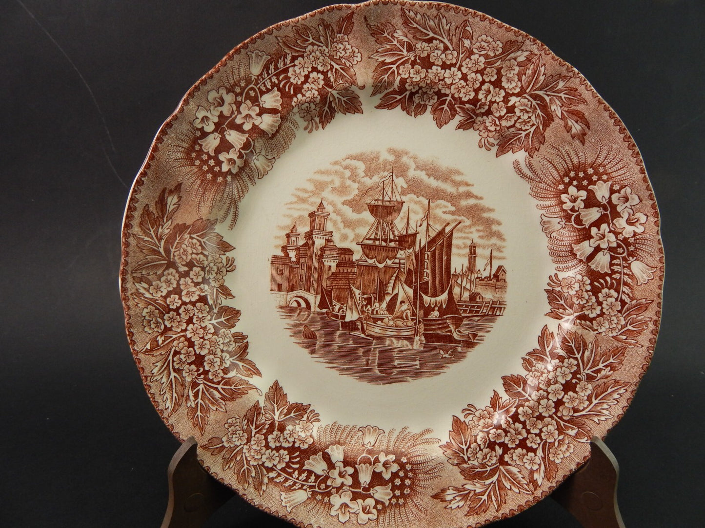 ANTICO PIATTO SEMI PORCELLANA RICHARD CERAMICHE MILANO DECORO FERRARA #1786