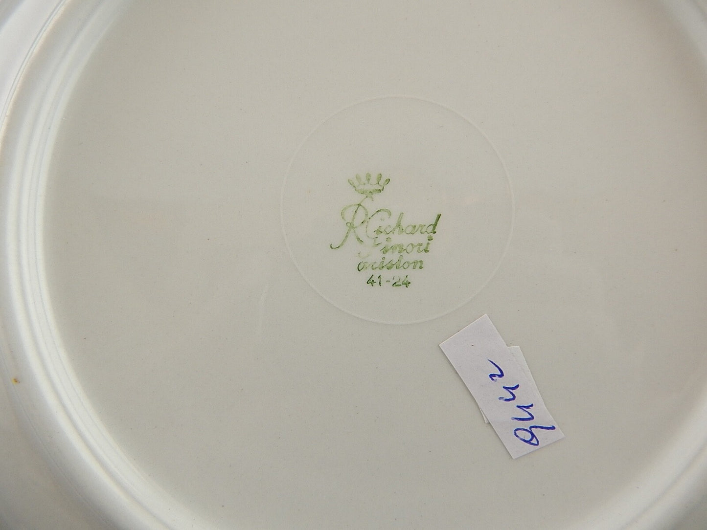 ANTICO RICHARD GINORI PIATTO PIANO PORCELLANA DECORO ROSA CANINA