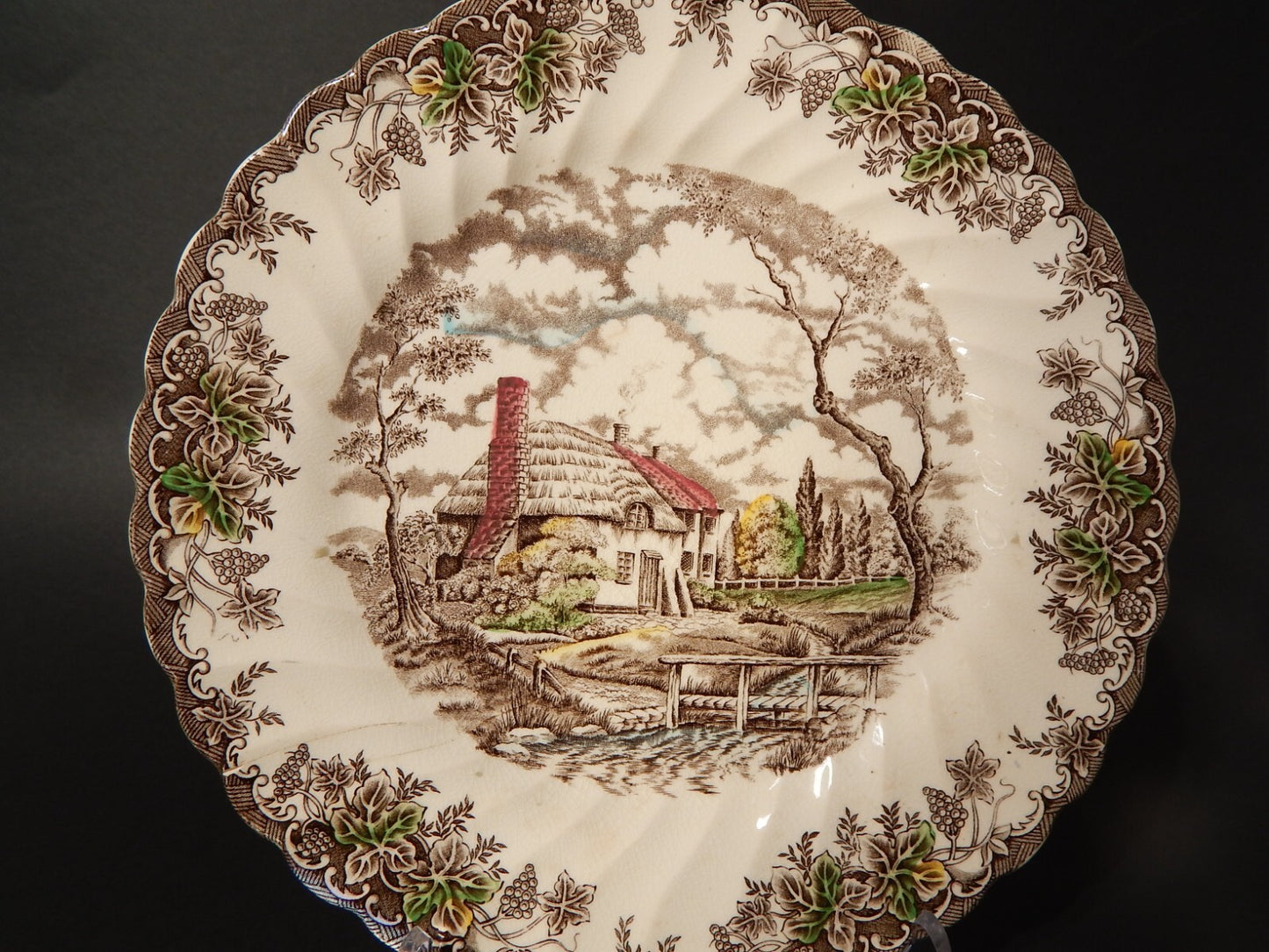 PIATTO PORCELLANA VINTAGE THE BROOK MYOTT STAFFORDSHIRE ENGLAND TENNYSON #