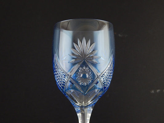 VINTAGE BICCHIERE CALICE CRISTALLO GERMANIA MOLATO NACHTMANN ACQUAMARINA