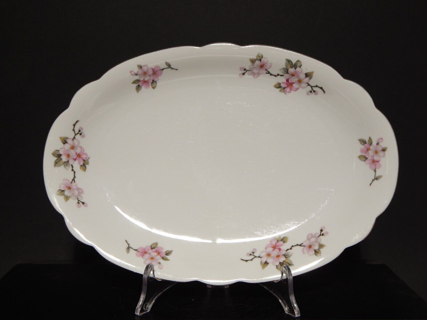 VINTAGE VASSOIO PORCELLANA SELTMANN WEIDEN BAVARIA FIORI DI PESCO MODELLO INKA