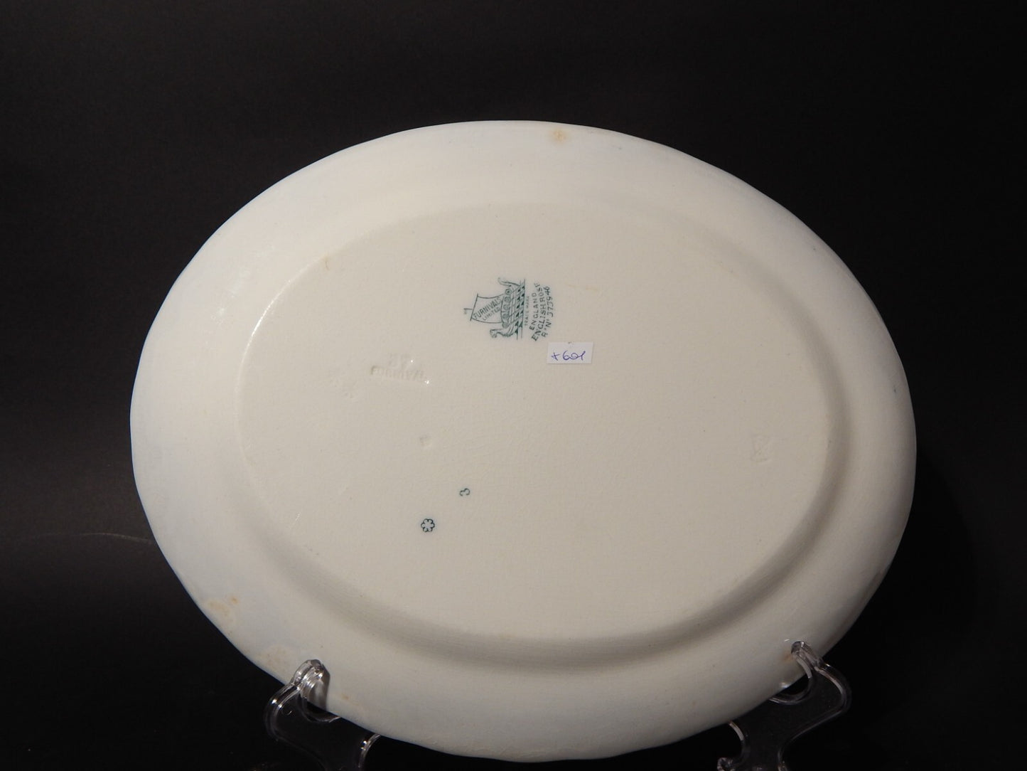 ANTICO VASSOIO PIATTO OVALE PORCELLANA INGLESE FURNIVALS FINE 800 ENGLISH ROSE