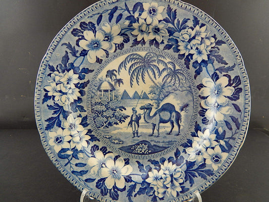ANTICO RARISSIMO PIATTO INGLESE CERAMICA 1837-50 POUNTNEY & GOLDNEY DROMEDARIO #