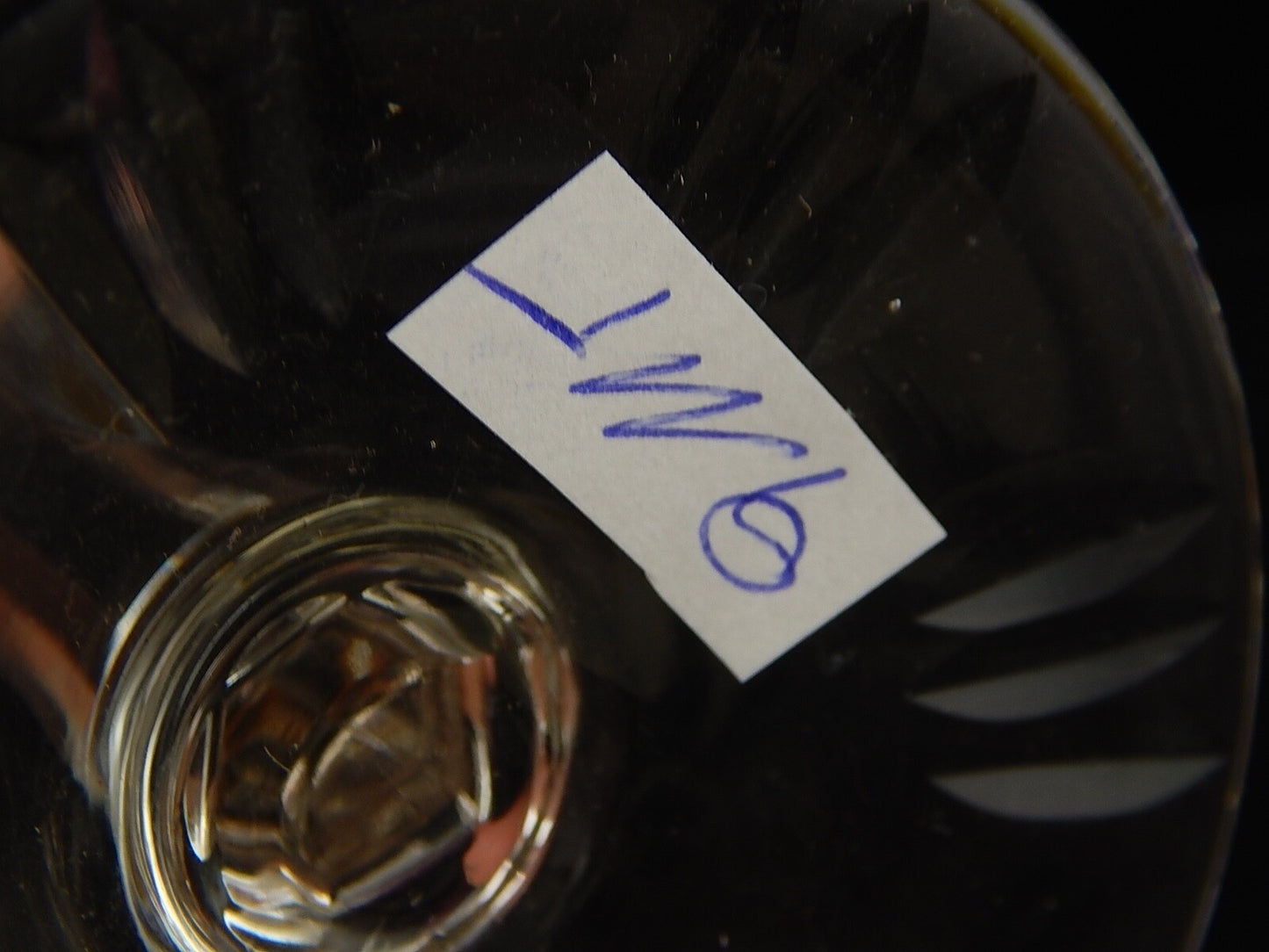 PREZIOSO VINTAGE BICCHIERE CALICE CRISTALLO BOEMIA MOLATO VIOLA