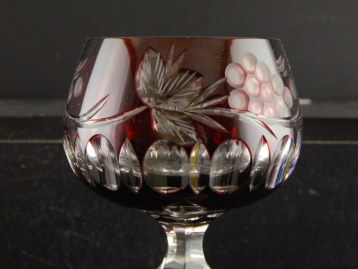 PREZIOSO VINTAGE BICCHIERE CALICE CRISTALLO BOEMIA MOLATO