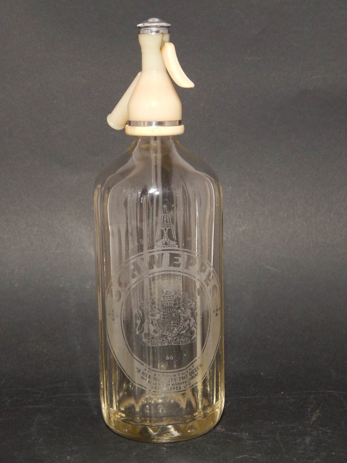 ANTICA RARA BOTTIGLIA IN VETRO SELTZ SIFONE PUBBLICITARIO SCHWEPPES