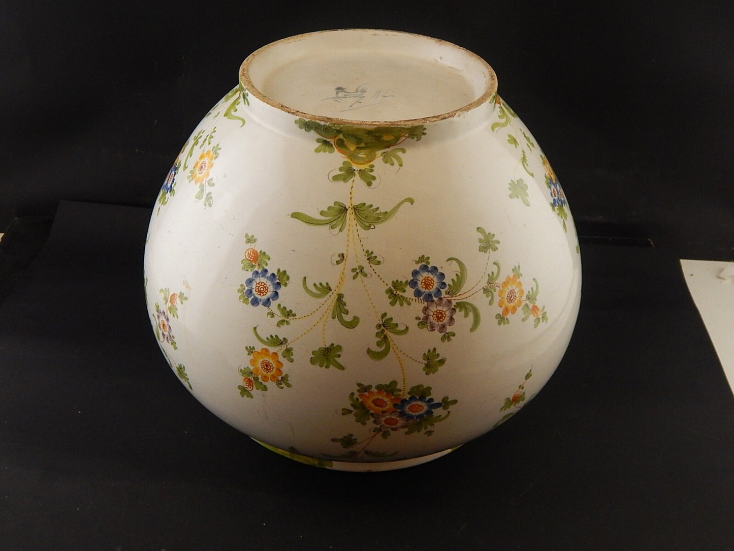 ANTICO GRANDE VASO FIORIERA MAIOLICA CERAMICA CANTAGALLI FIRENZE FINE 800