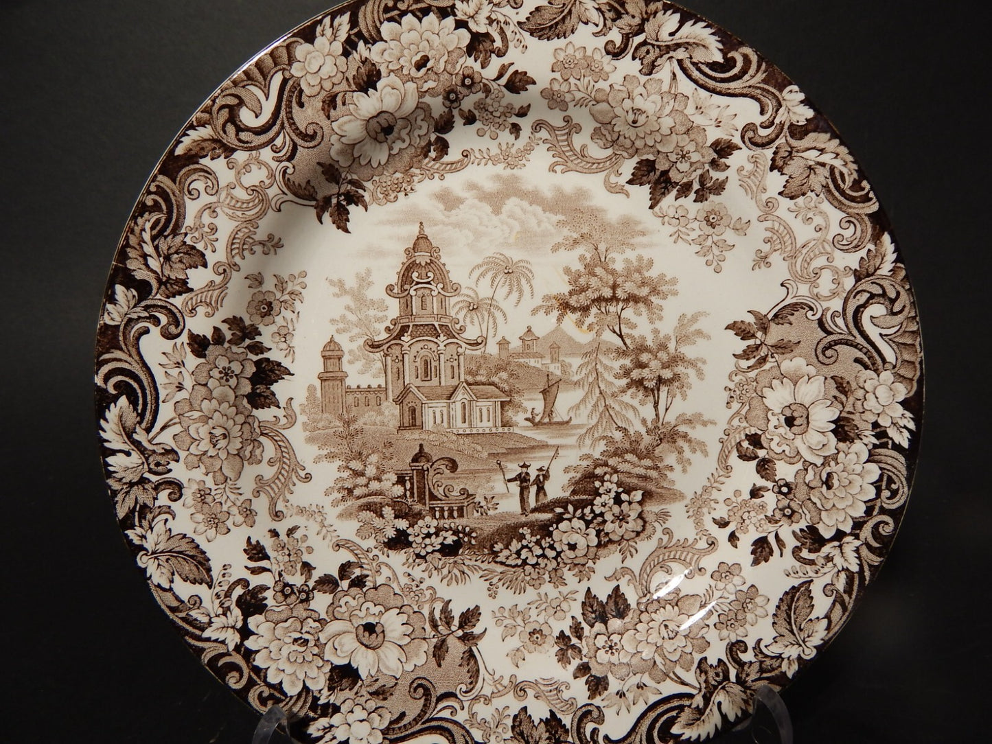 ANTICO PIATTO VITTORIANO 1800 PORCELLANA WEDGWOOD RARO DISEGNO ORIENTALE