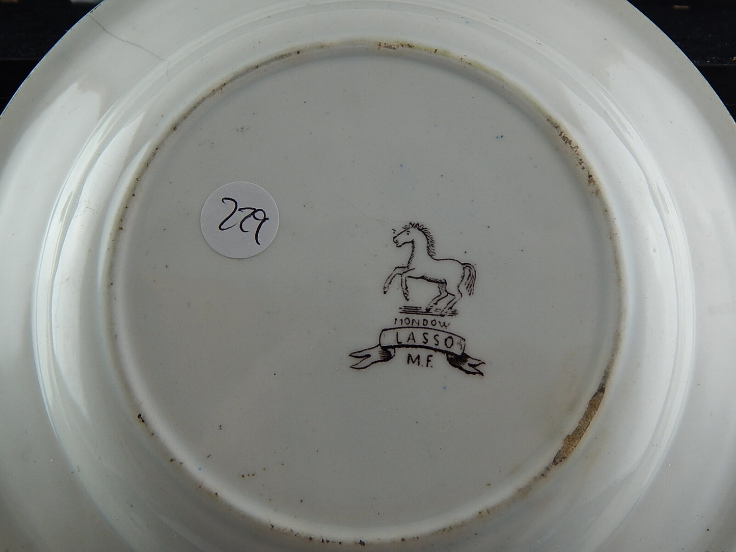 ANTICO PIATTO FONDO CERAMICA MUSSO VEDOVA BESIO MONDOVI' META'800 N. 229