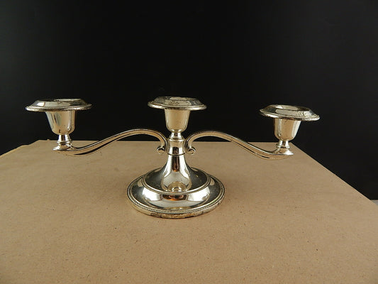 VINTAGE CANDELABRO CANDELIERE BAGNO ARGENTO SILVER PLATE TRE FUOCHI