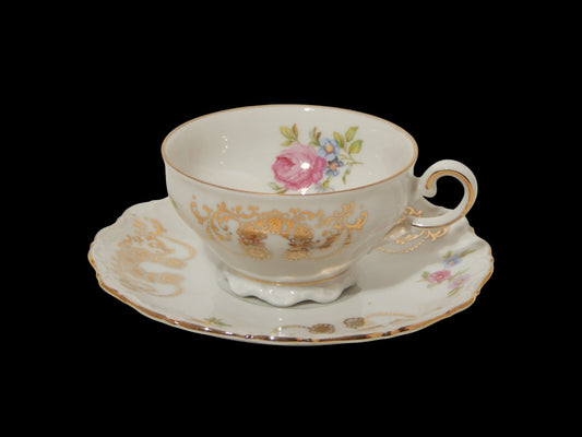 ANTICA TAZZINA CAFFE' PORCELLANA ARABESCHI ORO BAVARIA SELTMANN THERESIA