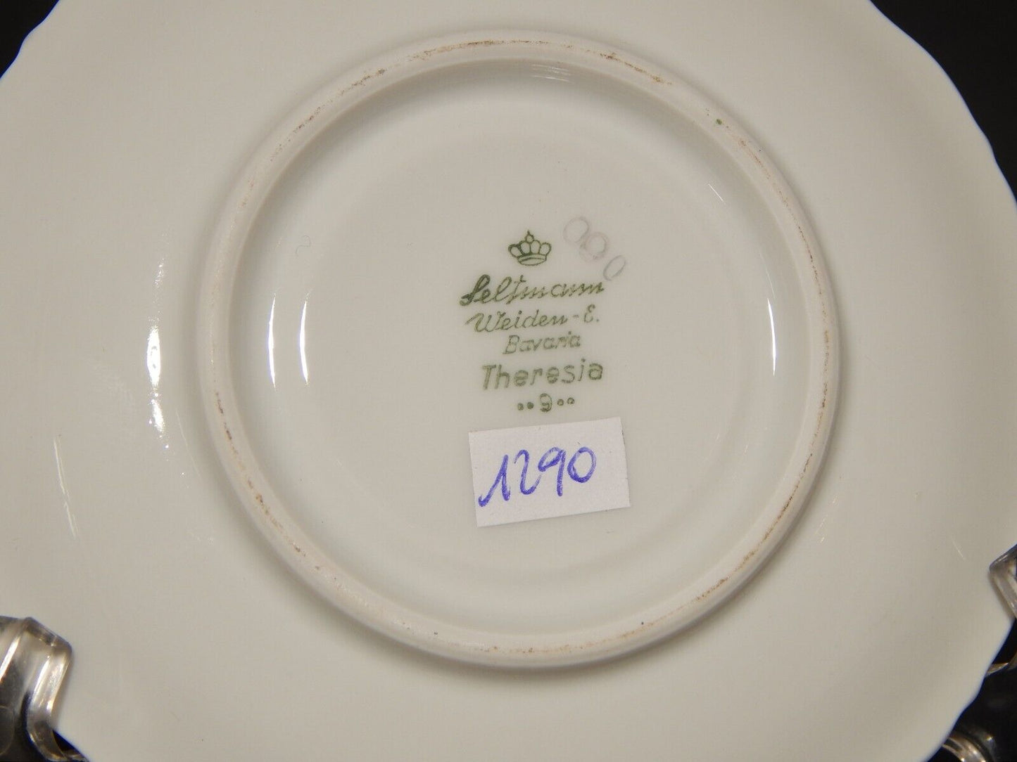 ANTICA TAZZINA CAFFE' PORCELLANA DECORO LUSTRO BAVARIA SELTMANN THERESIA LA ROSA