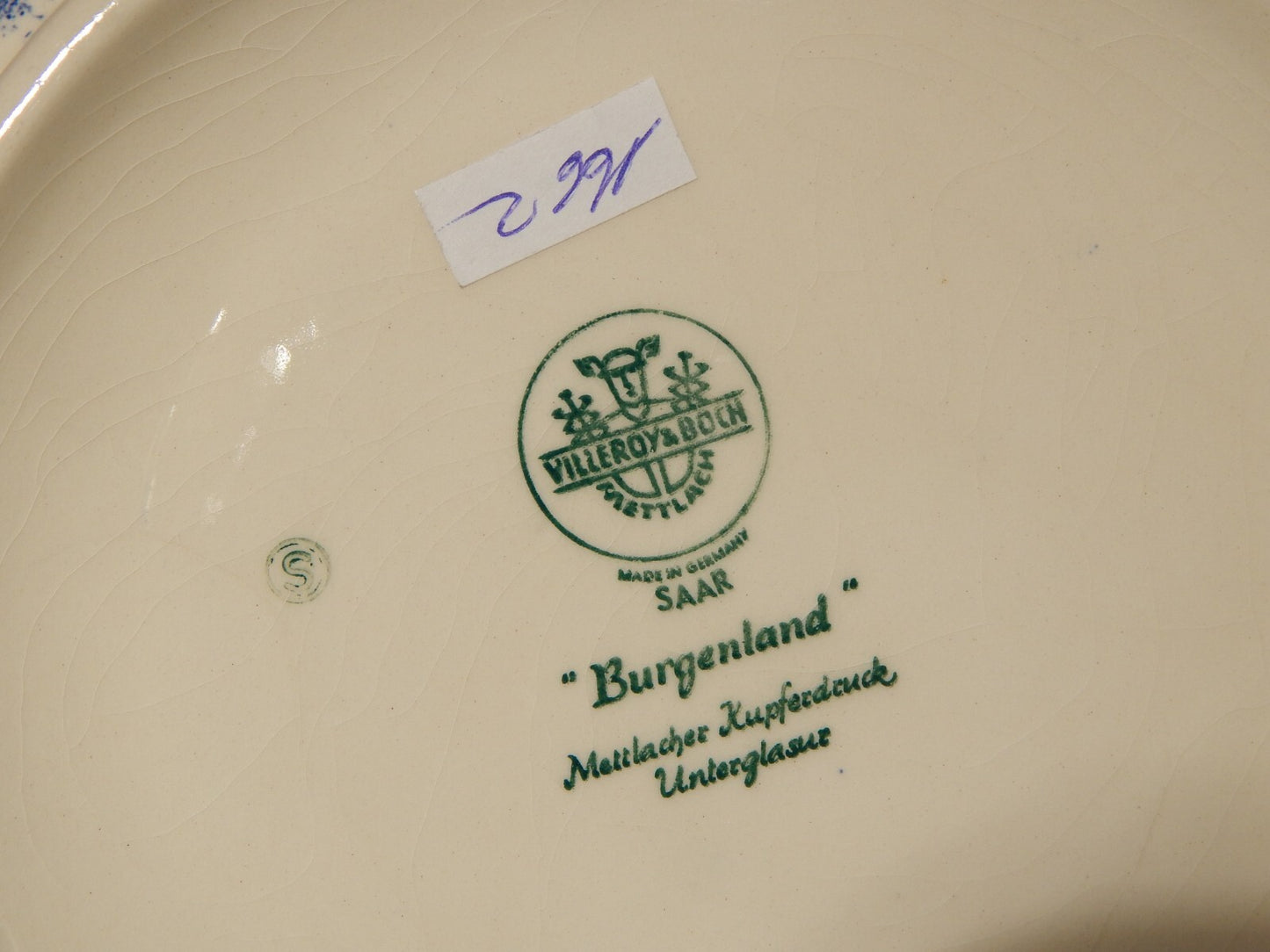 VINTAGE ZUPPIERA CENTROTAVOLA PORCELLANA VILLEROY&BOCH METTLACH SAAR BURGENLAND