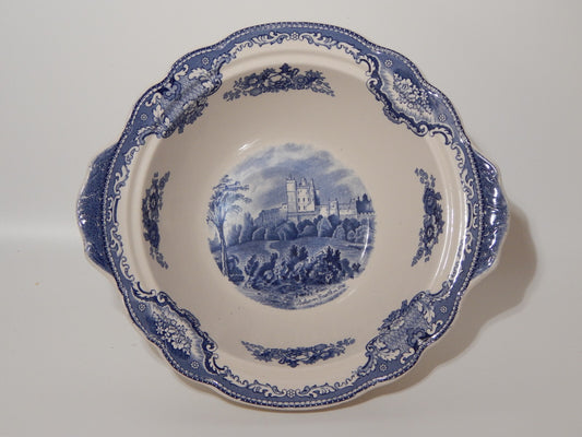 VINTAGE JOHNSON BROS OLD BRITAIN CASTLE BLU INSALATIERA FRUTTIERA PORCELLANA