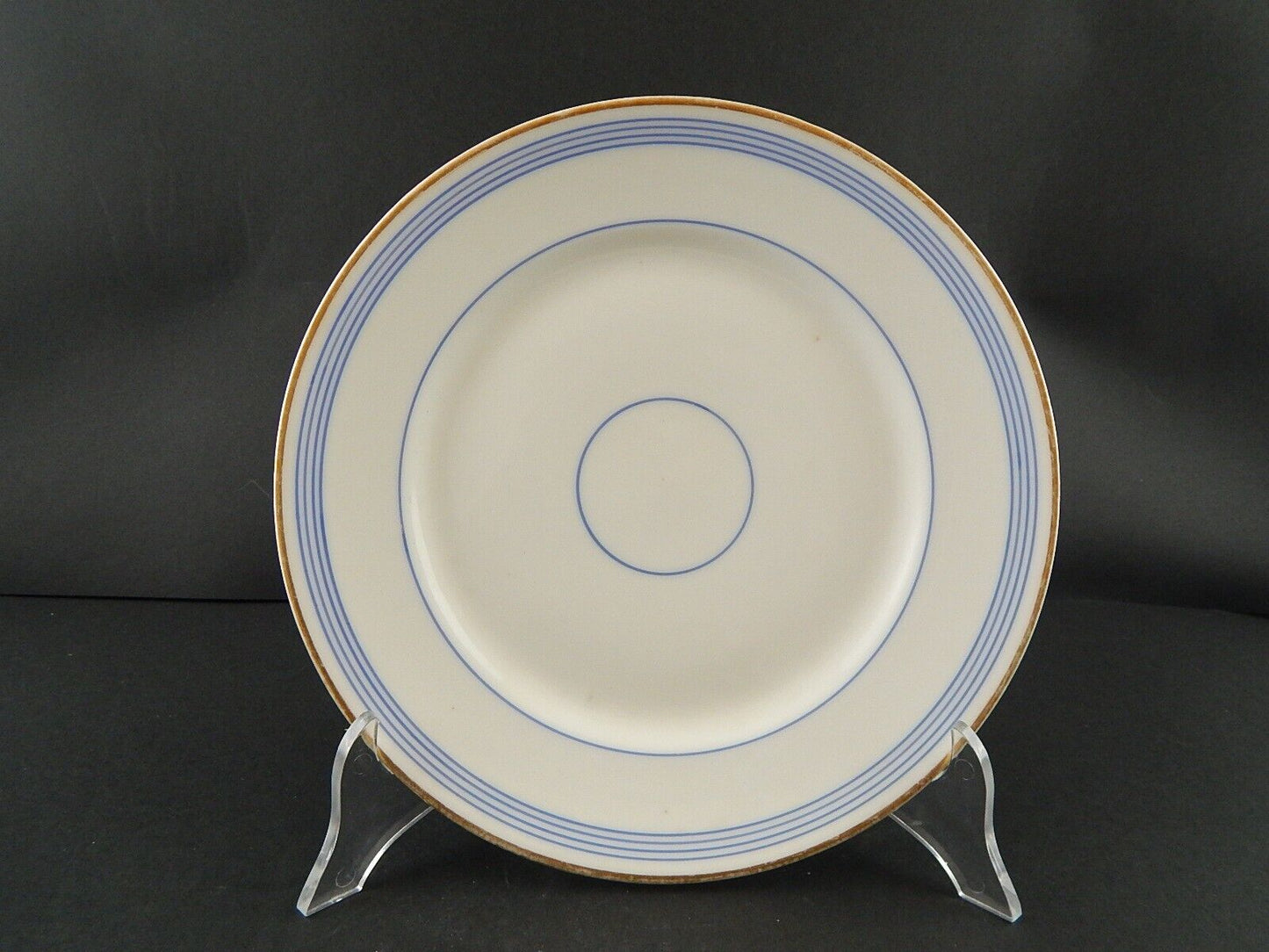 ANTICO RARO SERVIZIO 10 PIATTI PORCELLANA PARIGI BIANCA BLU ORO NAPOLEONE III