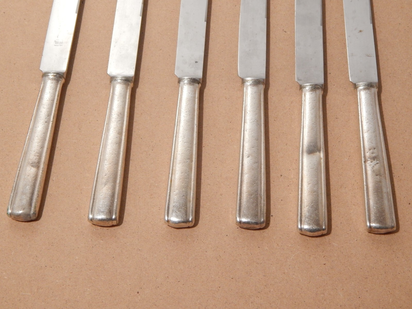 ANNI 50 ARTHUR KRUPP MILANO SET 6 COLTELLI ALPACCA ARGENTATE DESIGN GIO' PONTI #