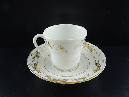 ANTICA PREZIOSA RARA TAZZA IMPERO PORCELLANA BIANCA ORO PARIGI INIZIO 1800 #5